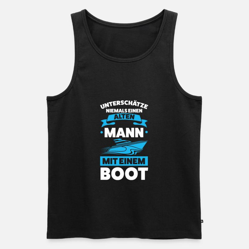 Boot Segeln Bootfahrer Geschenk - Männer Premium Bio Tank Top - Schwarz