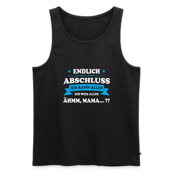 Schule Abschluss Absolvent Geschenk - Männer Premium Bio Tank Top - Schwarz - Vorne - Michal (187cm)