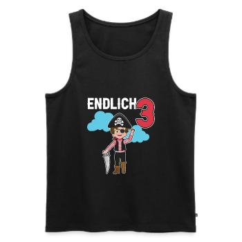 3.Geburtstag Pirat Piraten Geschenk - Männer Premium Bio Tank Top - Schwarz - Vorne - Michal (187cm)