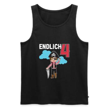 4.Geburtstag Pirat Piraten Geschenk - Männer Premium Bio Tank Top - Schwarz - Vorne - Michal (187cm)