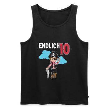 10.Geburtstag Pirat Piraten Geschenk - Männer Premium Bio Tank Top - Schwarz - Vorne - Michal (187cm)