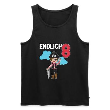 8.Geburtstag Pirat Piraten Geschenk - Männer Premium Bio Tank Top - Schwarz - Vorne - Michal (187cm)