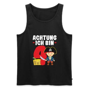 4.Geburtstag Pirat Piraten Party Geschenk - Männer Premium Bio Tank Top - Schwarz - Vorne - Michal (187cm)