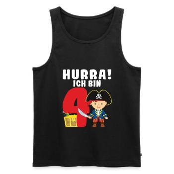 4.Geburtstag Pirat Piraten Geschenk - Männer Premium Bio Tank Top - Schwarz - Vorne - Michal (187cm)