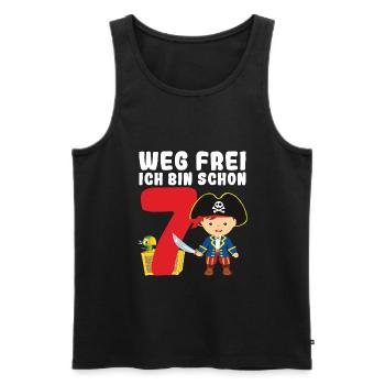 7.Geburtstag Pirat Piraten Party Geschenk - Männer Premium Bio Tank Top - Schwarz - Vorne - Michal (187cm)