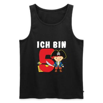 5.Geburtstag Pirat Piraten Geschenk - Männer Premium Bio Tank Top - Schwarz - Vorne - Michal (187cm)