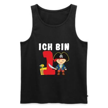 1.Geburtstag Pirat Piraten Geschenk - Männer Premium Bio Tank Top - Schwarz - Vorne - Michal (187cm)