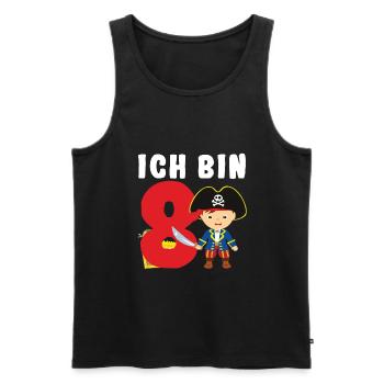8.Geburtstag Pirat Piraten Geschenk - Männer Premium Bio Tank Top - Schwarz - Vorne - Michal (187cm)