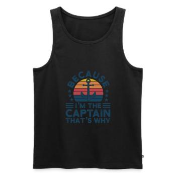 Capitaine Capitaine Cadeau de navigation de plaisance - Débardeur bio Premium Homme - noir - Devant - Michal (187cm)