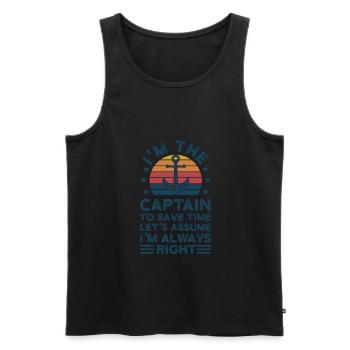 Captain Captains Boating Gift - Men's Premium Organic Tank Top - black - Front - Michal (187cm)