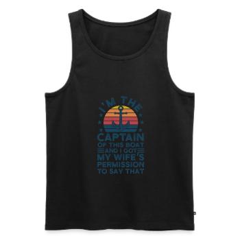 Captain Captains Boating Gift - Men's Premium Organic Tank Top - black - Front - Michal (187cm)