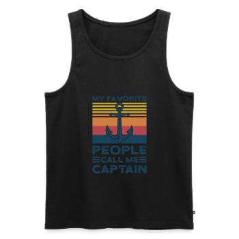 Kapitän Kapitäne Bootfahren Geschenk - Männer Premium Bio Tank Top - Schwarz - Vorne - AI Model Male 178 light (178cm)
