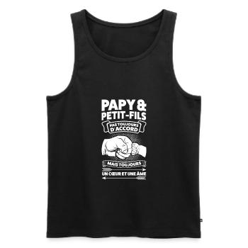 Papi & petite fils Papy Enkelkind Geschenk - Männer Premium Bio Tank Top - Schwarz - Vorne - AI Model Male 178 light (178cm)