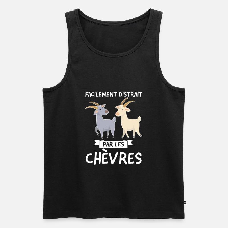 Ziege Ziege Tier Geschenk - Männer Premium Bio Tank Top - Schwarz