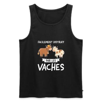 Kuh Kuh Tier Geschenk - Männer Premium Bio Tank Top - Schwarz - Vorne - Michal (187cm)