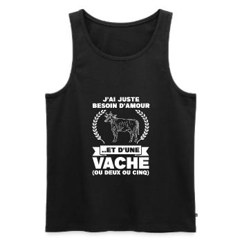 Kuh Kuh Tier Geschenk - Männer Premium Bio Tank Top - Schwarz - Vorne - Michal (187cm)