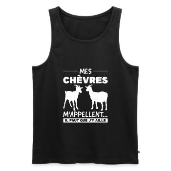 Ziege Ziege Tier Geschenk - Männer Premium Bio Tank Top - Schwarz - Vorne - Michal (187cm)