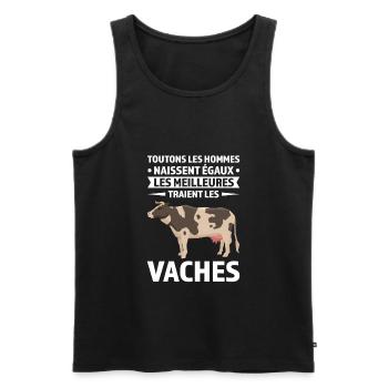 Kuh Kuh Tier Geschenk - Männer Premium Bio Tank Top - Schwarz - Vorne - AI Model Male 178 light (178cm)