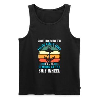 Captain Boat Captains Gift - Men's Premium Organic Tank Top - black - Front - Michal (187cm)