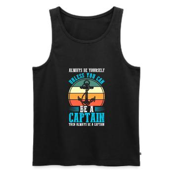 Captain Boat Captains Gift - Men's Premium Organic Tank Top - black - Front - Michal (187cm)