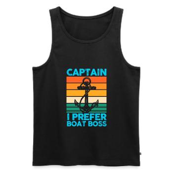 Captain Boat Captains Gift - Men's Premium Organic Tank Top - black - Front - Michal (187cm)