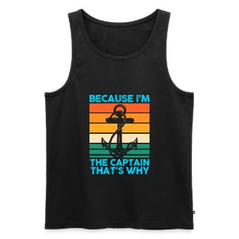Captain Boat Captains Gift - Men's Premium Organic Tank Top - black - Front - Michal (187cm)