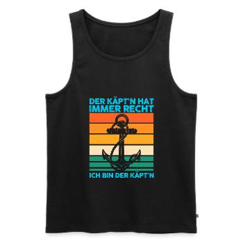 Kapitän Boot Segelboot Geschenk - Männer Premium Bio Tank Top - Schwarz - Vorne - Michal (187cm)