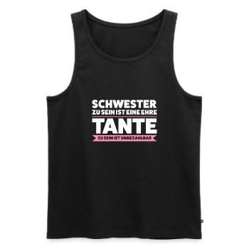 Tante Schwester Tanten Geschenk - Männer Premium Bio Tank Top - Schwarz - Vorne - Michal (187cm)