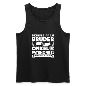 Patenonkel Pate Taufpate Geschenk - Männer Premium Bio Tank Top - Schwarz - Vorne - Michal (187cm)