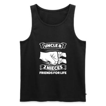 Uncle & 2 Nieces Uncle 2 Nieces Gift - Men's Premium Organic Tank Top - black - Front - AI Model Male 178 light (178cm)