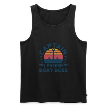 Kapitän Kapitäne Bootfahren Geschenk - Männer Premium Bio Tank Top - Schwarz - Vorne - AI Model Male 178 light (178cm)