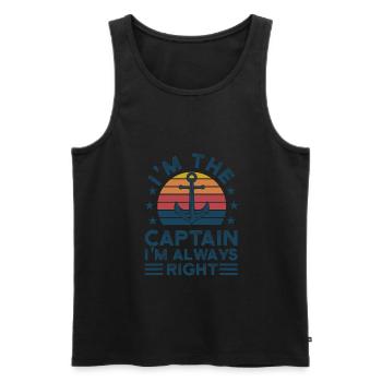 Captain Captains Boating Gift - Men's Premium Organic Tank Top - black - Front - Michal (187cm)