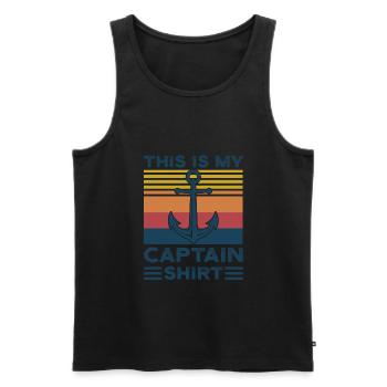 Kapitän Kapitäne Bootfahren Geschenk - Männer Premium Bio Tank Top - Schwarz - Vorne - Michal (187cm)