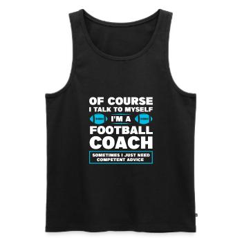Coach Football Coach Football Game Gift - Men's Premium Organic Tank Top - black - Front - Michal (187cm)