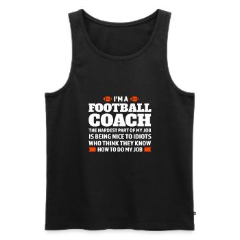 Coach Football Coach Football Game Gift - Men's Premium Organic Tank Top - black - Front - Michal (187cm)