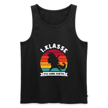 1.Klasse Einhorn 1.Klasse Abschluss Geschenk - Männer Premium Bio Tank Top - Schwarz - Vorne - AI Model Male 178 light (178cm)