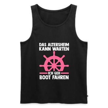 Kapitänin Boot Segelboot Geschenk - Männer Premium Bio Tank Top - Schwarz - Vorne - Michal (187cm)
