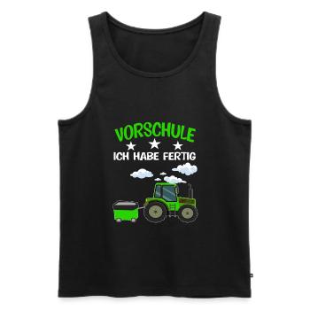 Vorschule Traktor Vorschulkind Geschenk - Männer Premium Bio Tank Top - Schwarz - Vorne - AI Model Male 178 light (178cm)