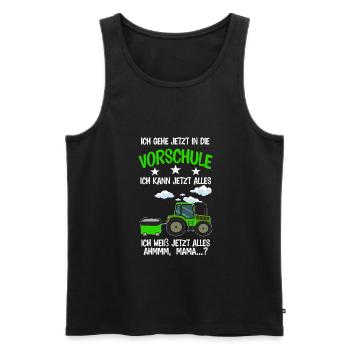 Vorschule Traktor Vorschüler Geschenk - Männer Premium Bio Tank Top - Schwarz - Vorne - Michal (187cm)