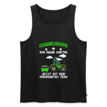 Kindergarten Traktor Kita-Kind Geschenk - Männer Premium Bio Tank Top - Schwarz - Vorne - Michal (187cm)