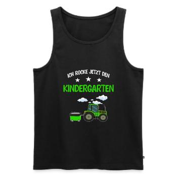 Kindergarten Traktor Kita Anfänger Geschenk - Männer Premium Bio Tank Top - Schwarz - Vorne - Michal (187cm)