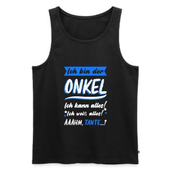 Onkel Familie Neffe Geschenk - Männer Premium Bio Tank Top - Schwarz - Vorne - Michal (187cm)