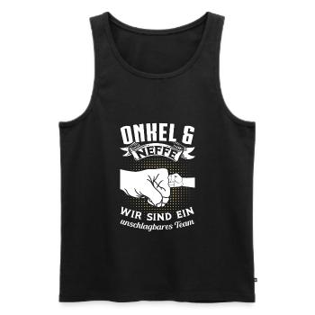 Onkel Neffe Onkels Geschenk - Männer Premium Bio Tank Top - Schwarz - Vorne - Michal (187cm)