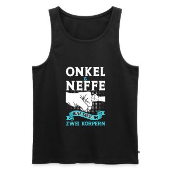 Onkel Neffe Onkels Geschenk - Männer Premium Bio Tank Top - Schwarz - Vorne - Michal (187cm)