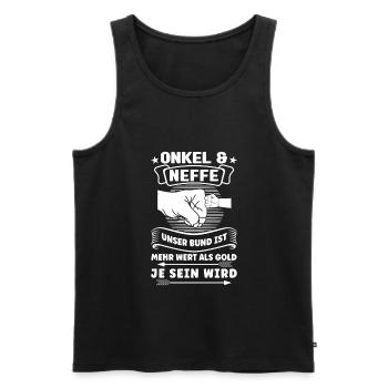 Onkel Neffe Onkels Geschenk - Männer Premium Bio Tank Top - Schwarz - Vorne - Michal (187cm)