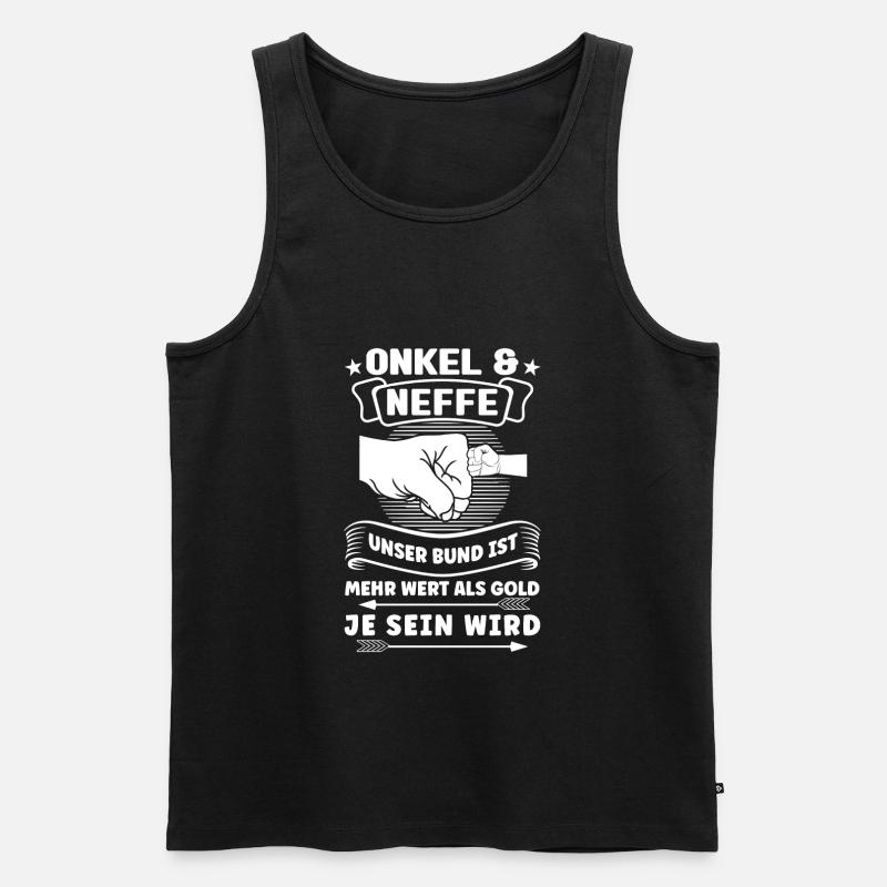 Onkel Neffe Onkels Geschenk - Männer Premium Bio Tank Top - Schwarz