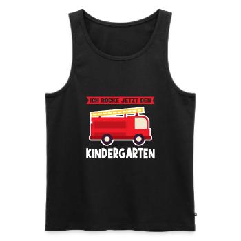 Kindergarten Feuerwehr Kita-Start Geschenk - Männer Premium Bio Tank Top - Schwarz - Vorne - Michal (187cm)