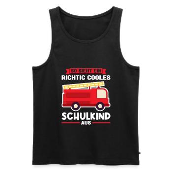 Schulkind Feuerwehr Schulbeginn Geschenk - Männer Premium Bio Tank Top - Schwarz - Vorne - Michal (187cm)