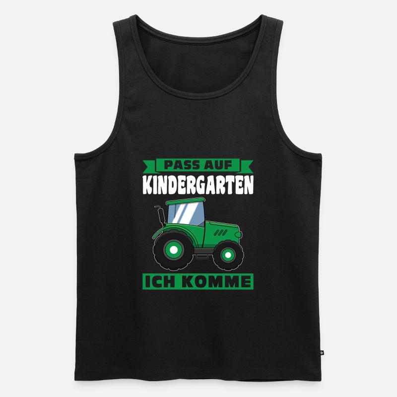 Kindergarten Traktor Kita-Kind Geschenk - Männer Premium Bio Tank Top - Schwarz