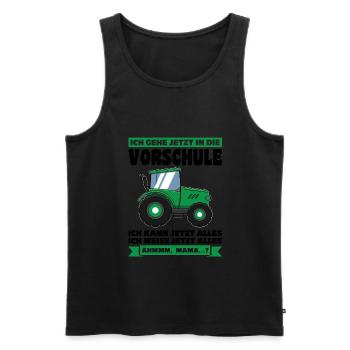 Vorschule Traktor Vorschüler Geschenk - Männer Premium Bio Tank Top - Schwarz - Vorne - Michal (187cm)